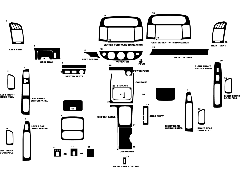Dash Kit Decal Auto Interior Trim For Toyota Camry 2002